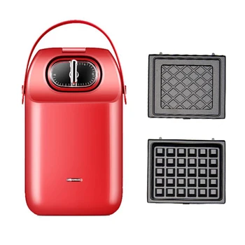 

Multi-functional Waffle Maker Non-stick Sturdy Toaster Home Breakfast Maker Frying Eggs and Bacon Practical Light Food Machine