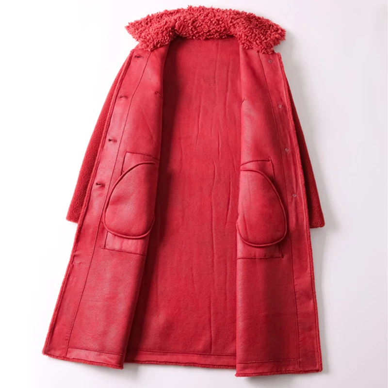 Winter New Women Granule velvet Fur coat Fashion Long Sheep shearing Coats Female Thick Warm Fur Outerwear Loose Overcoat