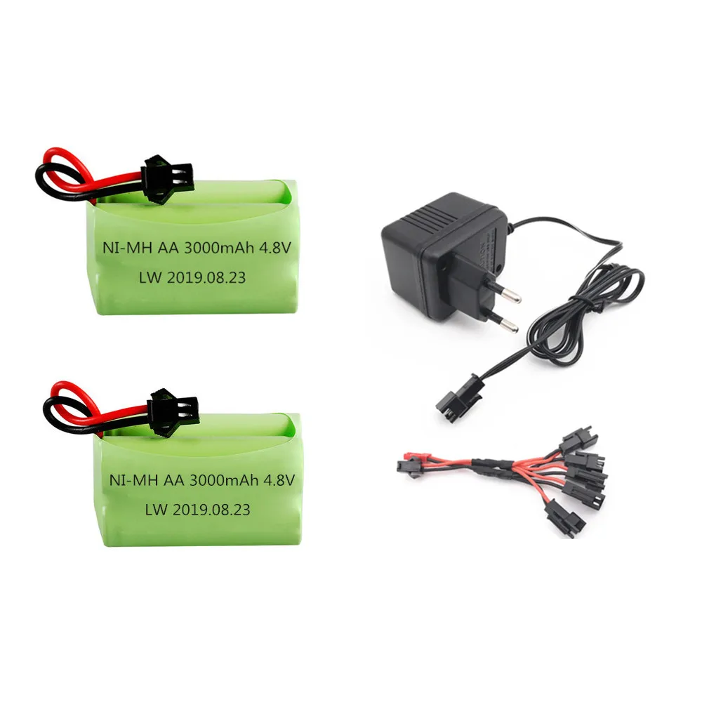 4,8 v 3000mAh аккумулятор и зарядное устройство для радиоуправляемых игрушек машинки танки роботы лодки пушки 4* AA 4,8 v 2400mah перезаряжаемый аккумулятор