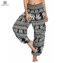 Urban CoCo/женские шаровары с присборенной талией и цветочным принтом в стиле бохо