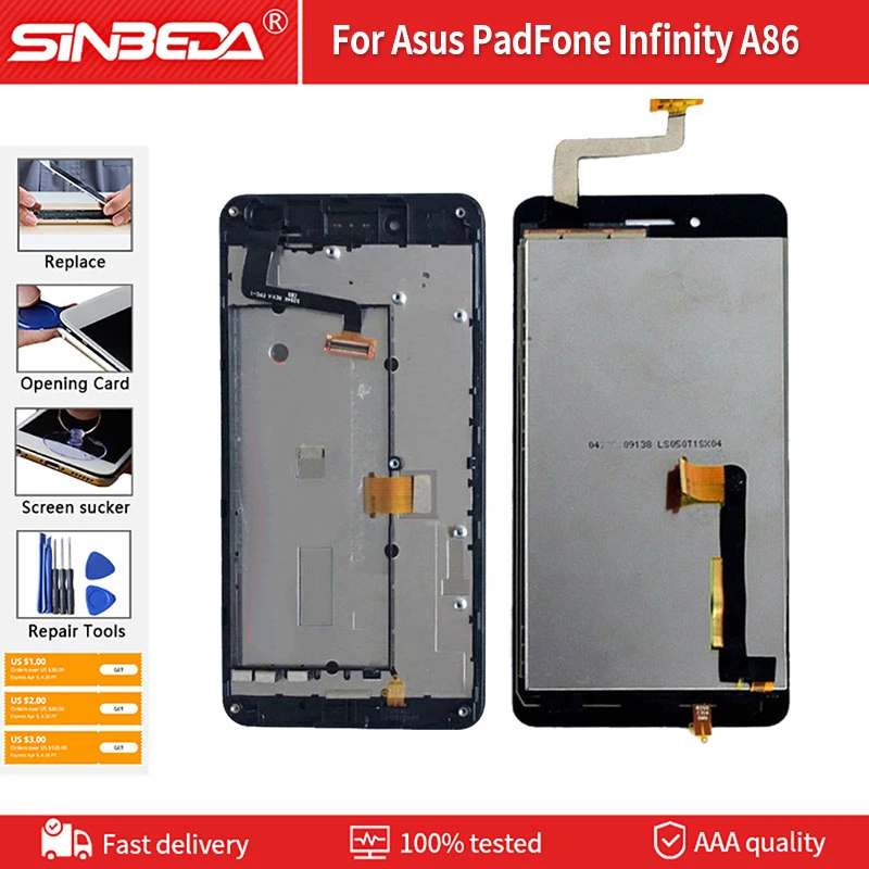 LCD+Frame For Asus PadFone Infinity A86 Display Touch Screen Digitizer Assembly Repair Parts Tested Free Tools|Mobile LCD Screens| - AliExpress