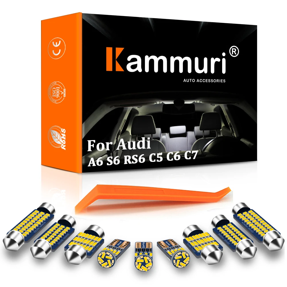 KAMMURI 100% белый свет без ошибок для Audi A6 S6 RS6 C5 C6 C7 седан Wago светодиодный внутренний