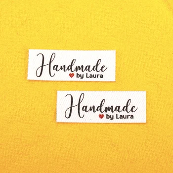 

112 Custom Iron Labels, Personalized Brand, Logo or Text, Custom Design, Iron on Cotton Fabric, Handmade tags (TB0021)