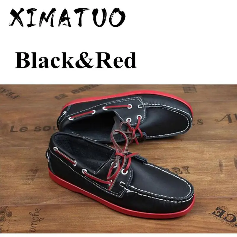 Mens Casual Genuine Leather Docksides Deck Lace Up Moccain Boat Loafers Shoes Driving Fashion Unisex Plus Size Handmade shoes