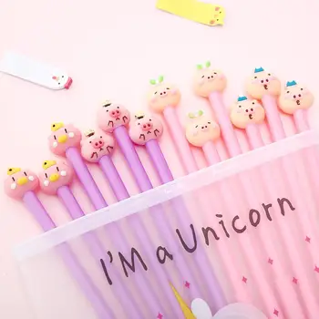 

12/100Pcs Funny Pretty Cool Kawaii Pig Gel Pen Cute Stationary School Supply Kawai Stationery Office Accessory Lovely Thing Item