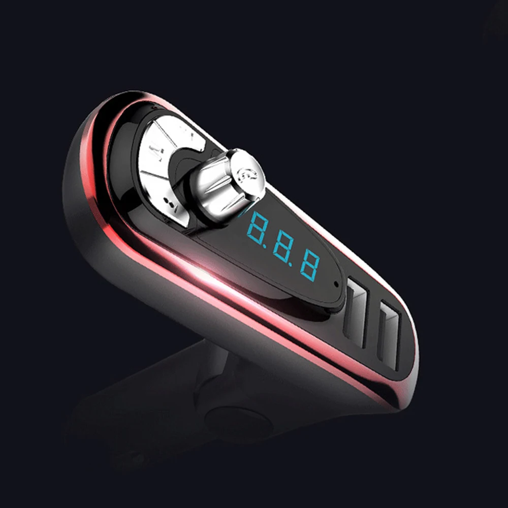 Автомобильный беспроводной Bluetooth fm-передатчик, mp3-плеер, HD вызов, USB зарядное устройство, поддержка функции быстрой перемотки вперед и назад