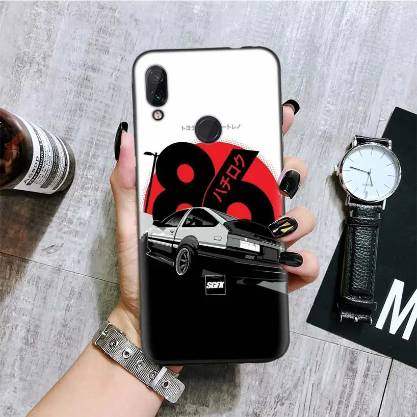 INITIAL D AE86 черная крышка чехол для телефона для Xiaomi Redmi Note фотоаппаратов моментальной печати 8 7 7S 7A 6 S2 GO K20 Pro 6A mi 6X 5X A1 CC 9 8 Coque - Цвет: BA061-1