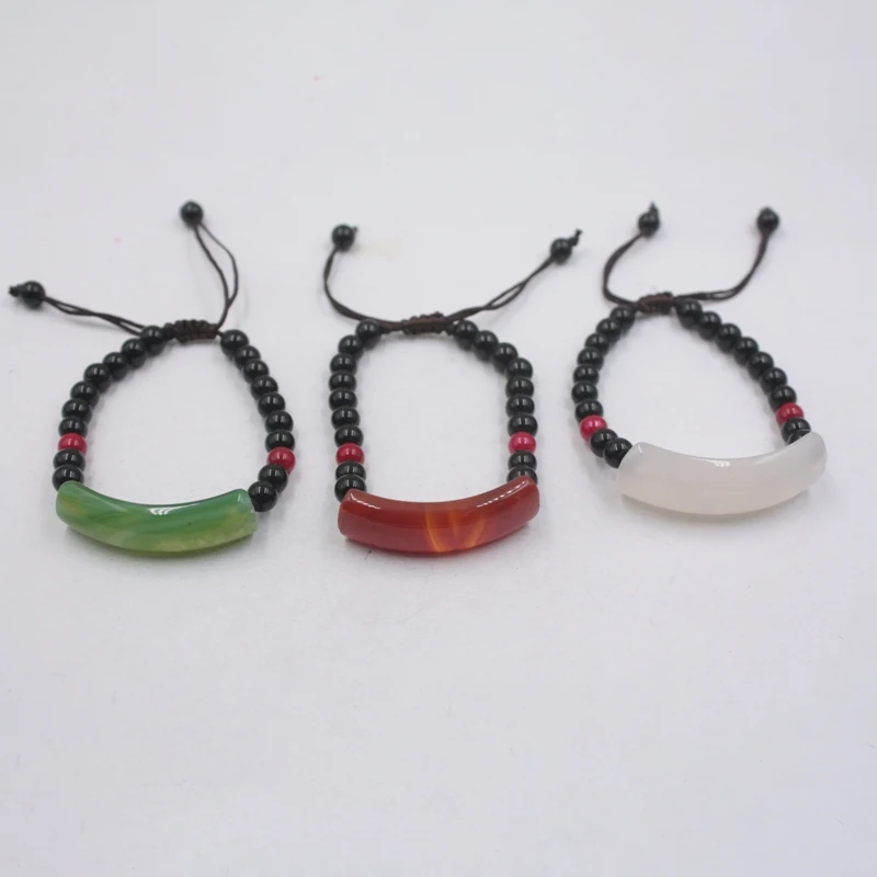 

Fashion Jewelry Green Red White Stone Bracelet Luck Mini Bead Link Chain Bracelet Adjustable 1PCS