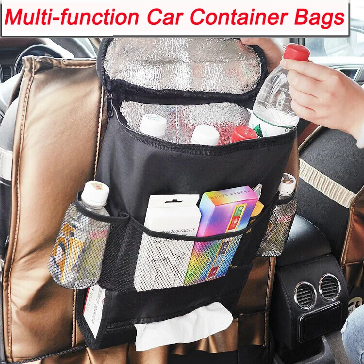 

Multi-function Car Container Bag Thermal Storage Bag Tissue Box Cover Chair Back Hanging Bag Bottle Food Toy seat Storage Bags