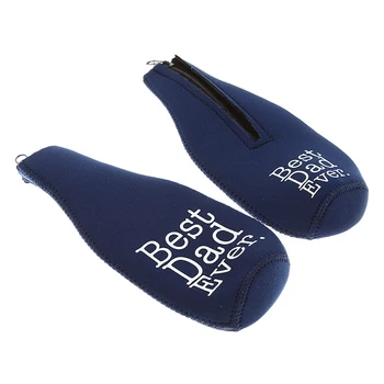 

1 Pair BEST DAD EVER Beer Can Bottle Cooler Wrap Holder Wedding Gift Favor