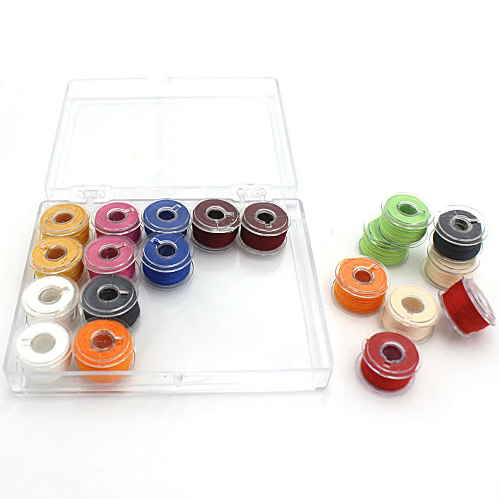 20pcs With Threads Gift Accessories Handwork Clear Home Travel Colorful Practical Standard Size Sewing Bobbin Set Portable
