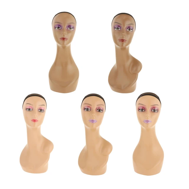 Realistic Female Mannequin Head with Shoulders Manikin Head for Wig Jewelry  Hat Sunglass Display - AliExpress