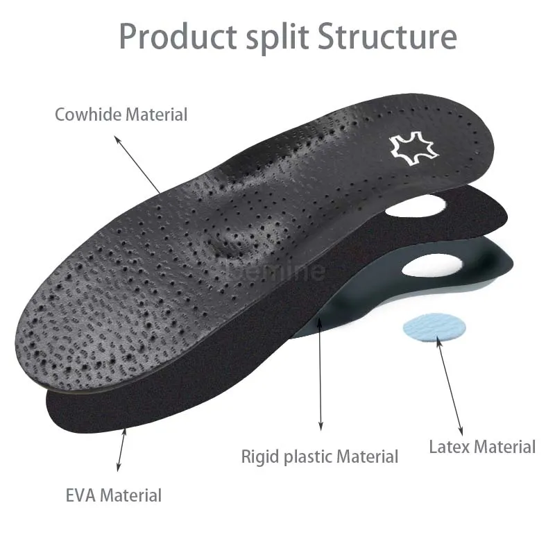 Кожаные ортопедические стельки для плоскостопия, ортопедические вставки, Подошвенный Фасциит, пронация боли в ногах для мужчин и женщин