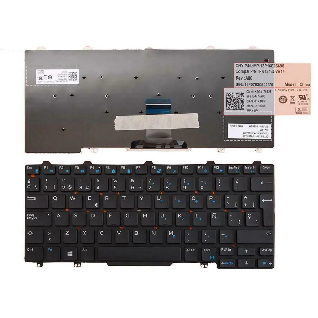 Клавиатура для Dell E5470 E7450 E7470 3340 черная испанская SP