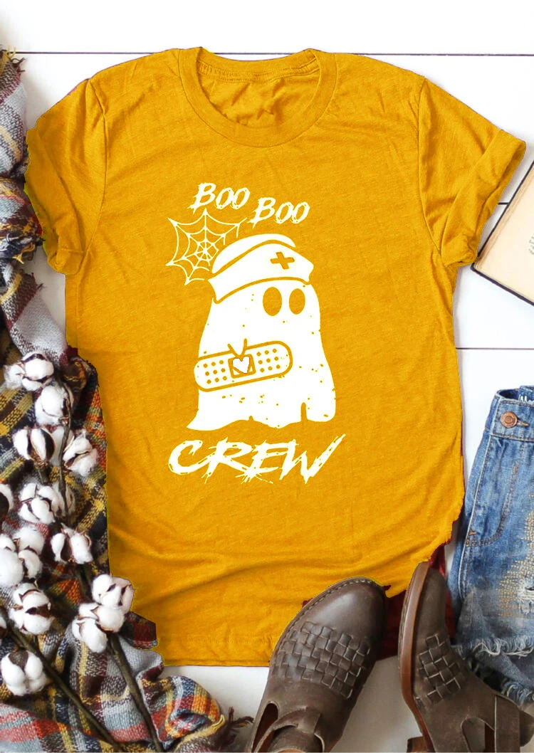 Футболка На Хэллоуин Boo приведение Бу забавная графическая Женская модная