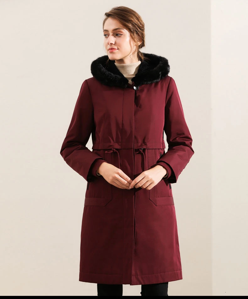 Зимняя куртка женская длинная парка пальто с натуральным мехом большой воротник из меха енота Толстая парка с натуральным кроличьим мехом с капюшоном размера плюс XXXL