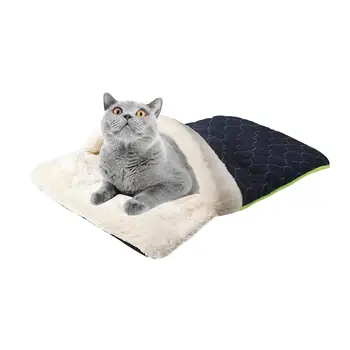 

Warm Soft Plush Fabric Dog Beds Winter Warm Pet Heated Mat Slippers Beds Kennel House For Cats Sleeping Bag Nest Cave Bed