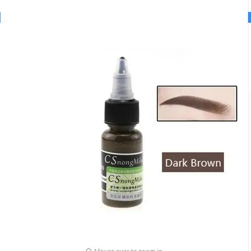 Dark Brown Расширенный 15 мл пигмент для микроблейдинга Перманентный Макияж брови и губы чернила татуировки Макияж инструмент красоты - Color: Dark Brown