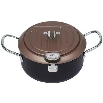 

Tempura Deep Fryer with Lid Household Fryer with Thermometer for Cooking