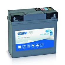 Exide GEL12-19 Batería de motocicleta - 12 V 19Ah 170 A (EN) - Positivo a la Derecha - Medidas: 18,5 X 8 X 17