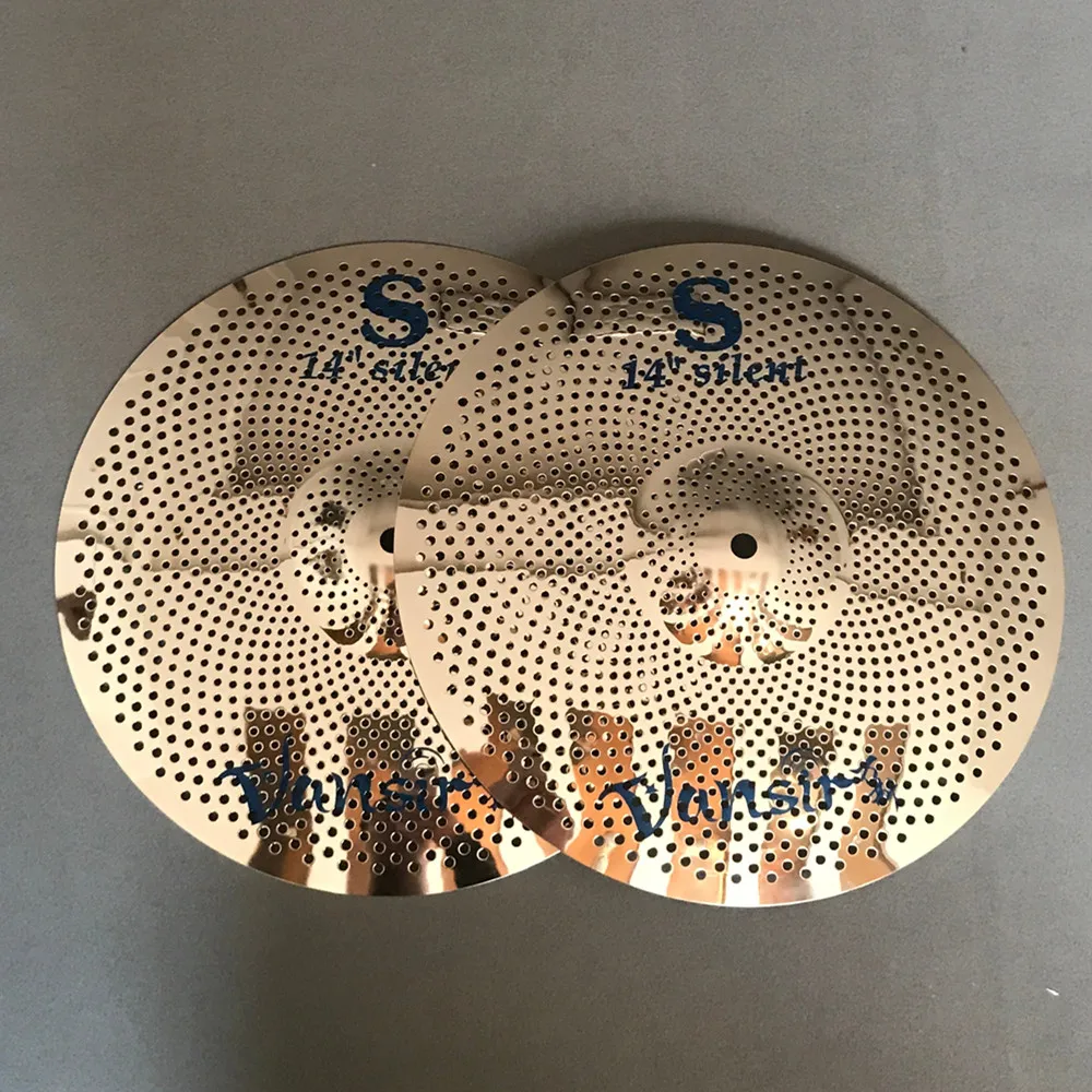 Vansir silve low volume mute quite silent cymbal set 10"splash+ 14"hihat+16"crash+16"china+18"crash+20"ride+cymbal bag 7pcs