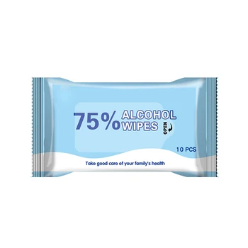 

10pcs Disinfectant Wet Wipes Cover Non-Woven Portable 75% Alcohol Wipes wet wipes dispenser for kitchen and home Glasses cloth
