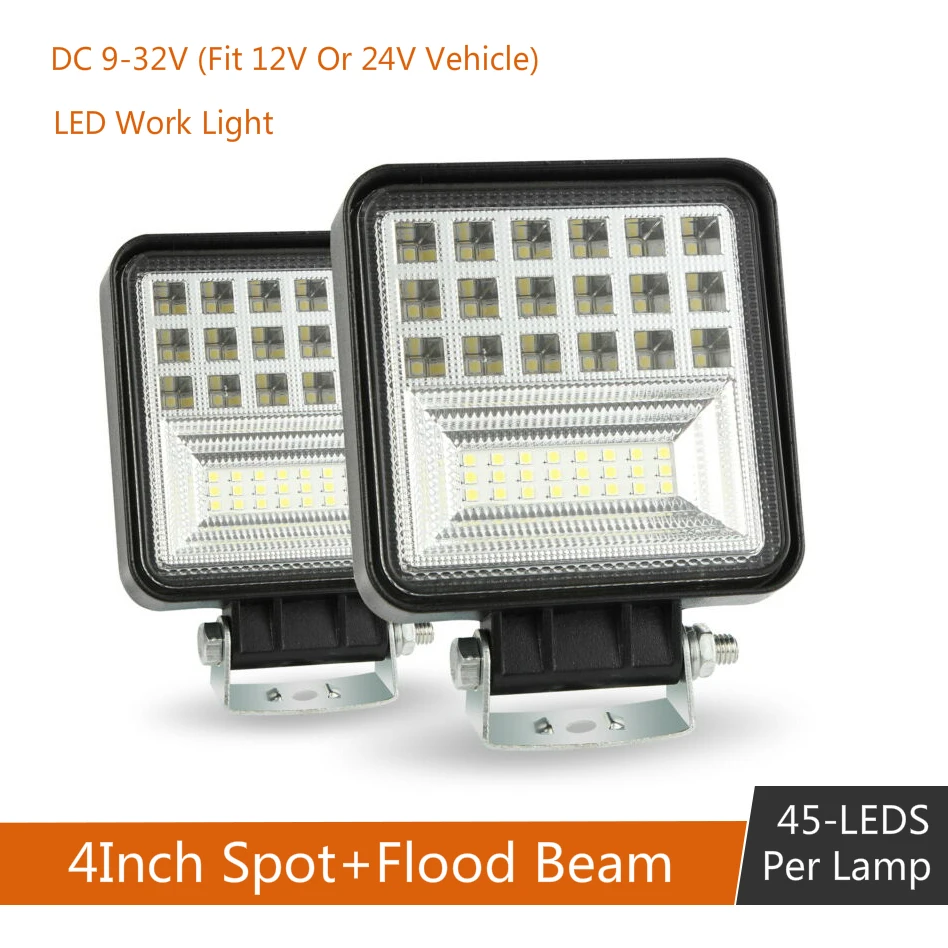 

2pcs/4pcs 4inch 48W Car Off-Road SUV LED Work Light Bar Driving Fog Lamp Spotlight 40000LM 6000K Truck Boat Forklift Work Light
