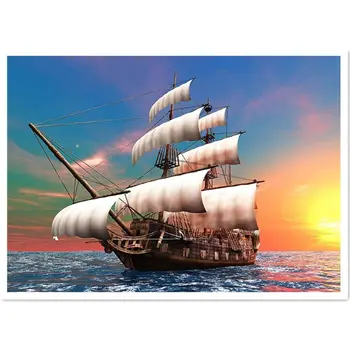 

5D Diamond Painting Beach by Number Kits, Painting Cross Stitch Full Drill NEW