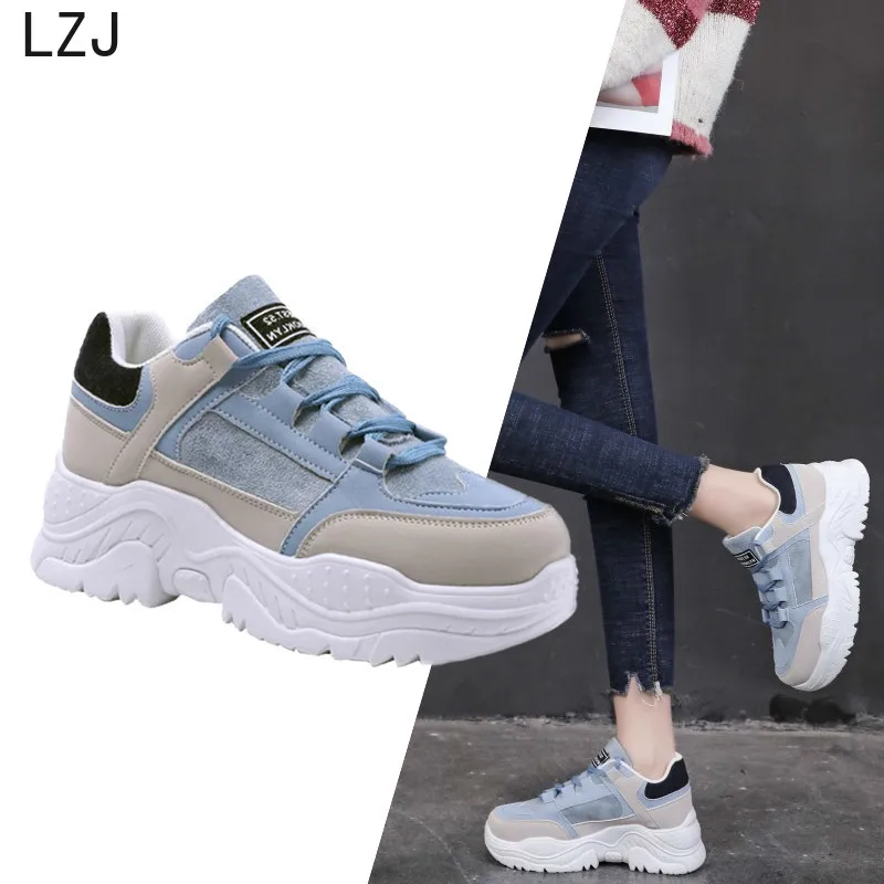 LZJ2020 Женские повседневные кроссовки, зимние кроссовки с Плюшевым Мехом, сохраняющие тепло, женская обувь на шнуровке, женская обувь, женская обувь