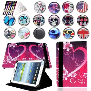 

KK&LL For Samsung Tab 3 7.0 p3200 T210 T211 - Leather Tablet Stand Folio Cover Case + Free stylus