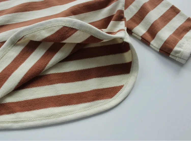 deer jonmi New Autumn Winter Toddlers Kids Striped T-shirts Korean Style Loose Long Sleeve Tops Unisex Children Tees