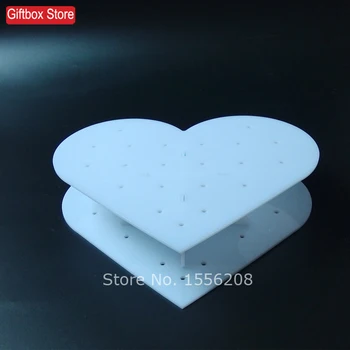 

Quality heart acrylic cake stand lollipop display rack 6mm lollypop stand holder white color 21 holes