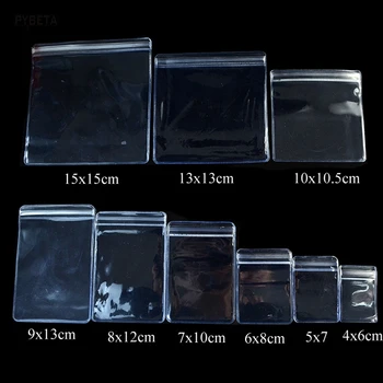 

100pcs- 0.25mm jewelry storage bags Anti Oxidation zip resealable transparent PVC Packaging jude earring Plastic bags