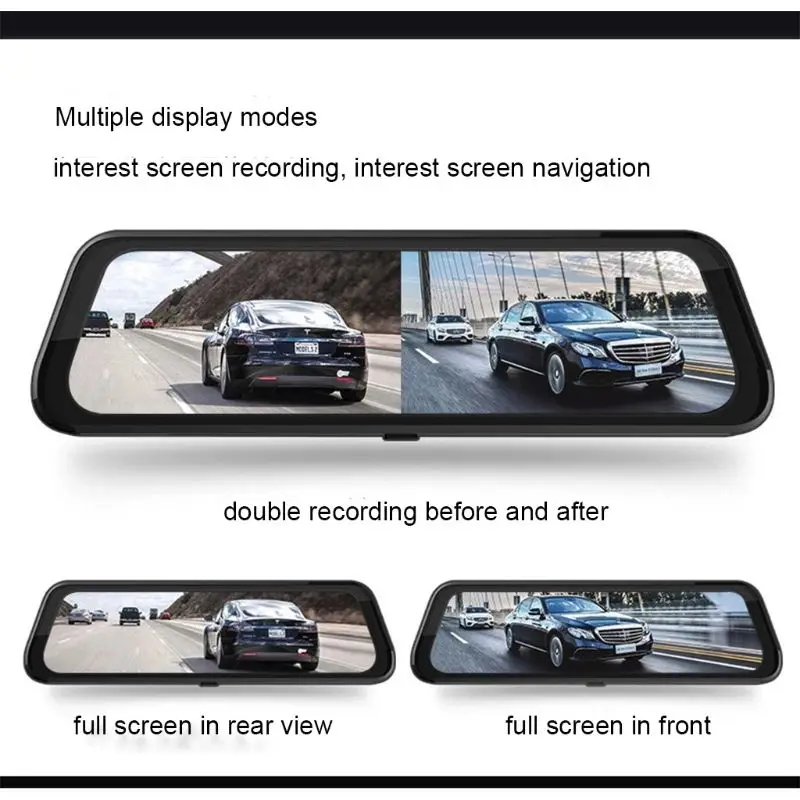 1" Автомобильный видеорегистратор с двумя объективами HD 1080P 16G, зеркало заднего вида, видеорегистратор, видеорегистратор 170 °