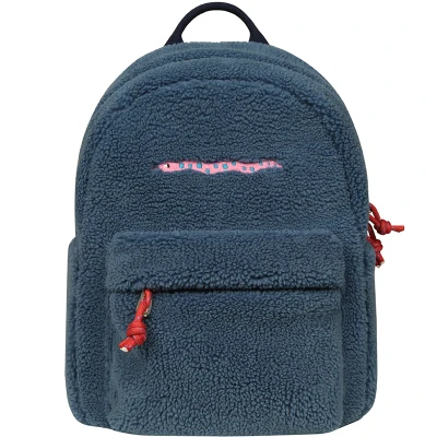 Дизайн мини-рюкзак из флиса с модной вышивкой осень-зима маленький рюкзак подходит для девочек-подростков - Цвет: blue