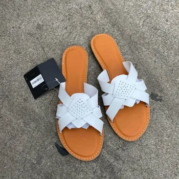 

Ethnic Style Flower-shaped Flat Women Slippers Fashion Summer Large Size Shoes Woman Wholesale Colored Flat Ladies Silppers