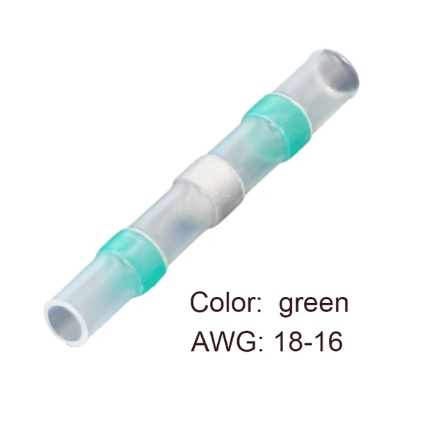10/50PCS Thermal Shrinkage  Electrical Car Wires Connector Solder  Extrusion Terminals Block Cable Termination Wireway Clamping Green