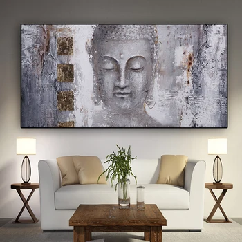 

Religious Posters Lord Buddha Abstract Oil Painting on Canvas Scandinavian Wall Decor Pop Art Pictures for Living Room