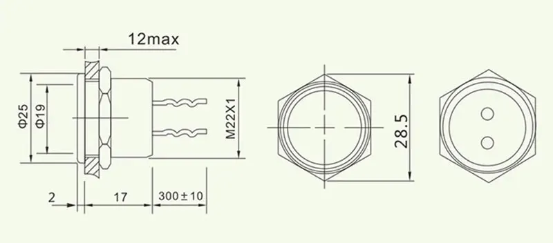 YUESHUN-IP68, interruptor piezo anodizado do metal, botão,