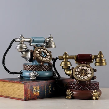 

Vintage Book Phone Piggy Bank Home Decor Ornaments Retro Furniture Figurines Phone Miniatures Home Decoration Crafts Kids Gifts