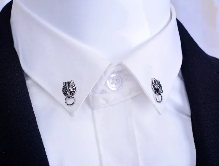 Antique Silver 3 I-Remiel металлический Дракон заколки с животными и броши голова дракона брошь рубашка воротник чип кисточка цепь цветок костюм лацкан аксессуары - Окраска металла: Antique Silver 3