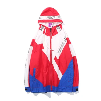 

Vintage Color Block Patchwork Windbreaker Zip Up Track Jackets 2020 Techwear Men Casual Streetwear Outwear Coats Male Jacket