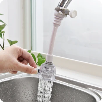 

TENMIU Kitchen Faucet Filter Adjustable Splash Shower Tap Water Saving Device Faucet Extenders Plastic