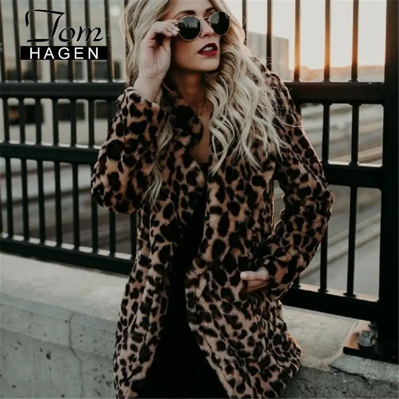 Fur Coat Women Winter 2020 Plus Size Leopard Faux Fluffy Hair Jacket Cardigan Warm Long Cape | Женская одежда
