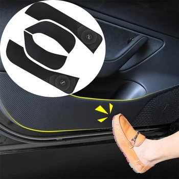 

Car Decoration Anti Kick Door Carbon Fiber Protective Cover Auto Door Anti-Kick Anti-Dirty Pad Sticker for Tesla Model 3