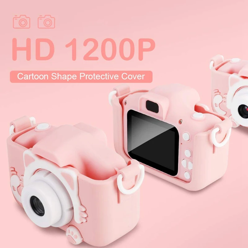 Children's Camera 12.0MP 1080P 2.0 Inch Screen Children's Video with 32GB TF Card Camera Anti-Fall 