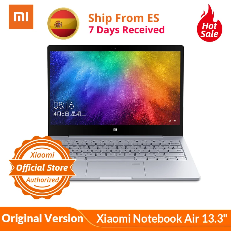 Оригинальный xiaomi mi ноутбук Air 13 3 &quotmi Распознавание отпечатков пальцев i5 7200U Intel Core