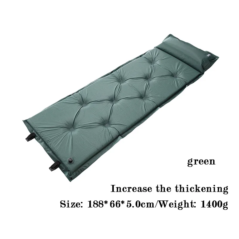 B009-green4 Уличная Толстая 5 см Автоматическая надувная подушка коврик для палатки для кемпинга коврики пляжные одиночные двойные можно сплести надувная кровать - Цвет: B009-green4