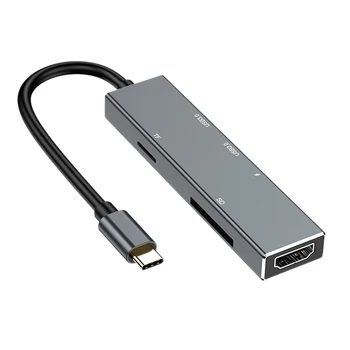 

HOT-Type-C to HDMI 6 in 1 Expansion Dock USB C Hub Notebook Docking Station