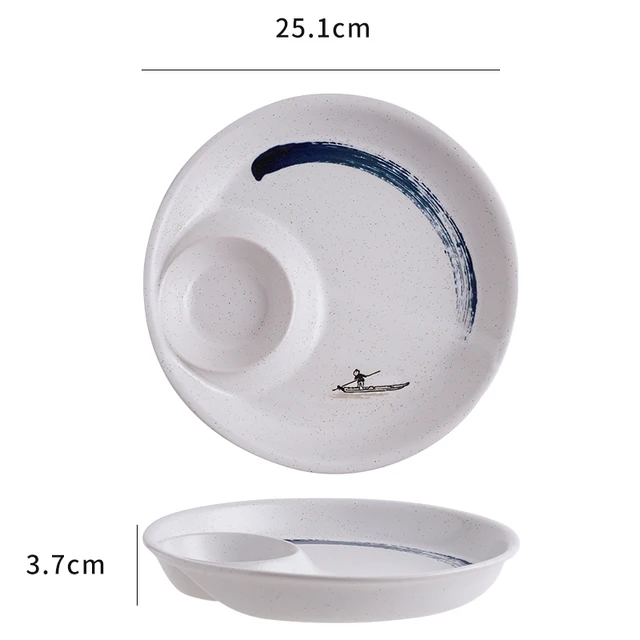 Japanese Sushi Plate Retro Personality Ceramics Steak Plate Creative Western Steak Dinner Plates Restaurant Tableware DA60PZ 10 inch